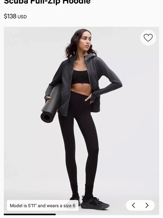 lululemon athletica Women’s Scuba Full-Zip Hoodie — Black - Picture 2 of 6